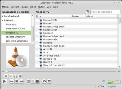 VLC-1.1.4 Liste de lecture freebox