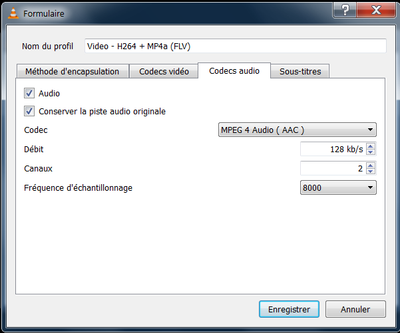 VLC-2.0.1 Codec Audio FLV