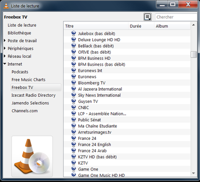 VLC-2.0.1 Liste de lecture freebox