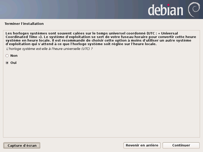 Configuration de l'heure (Debian)