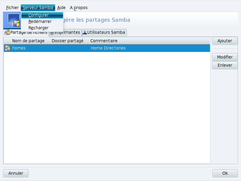 Config Samba 02 : configurer serveur